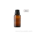 Amber Cosmetic Essential Oil Glass Bottle With Tamper